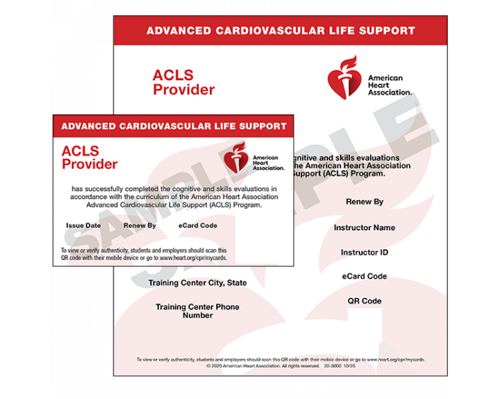 2020 AHA ACLS eCard